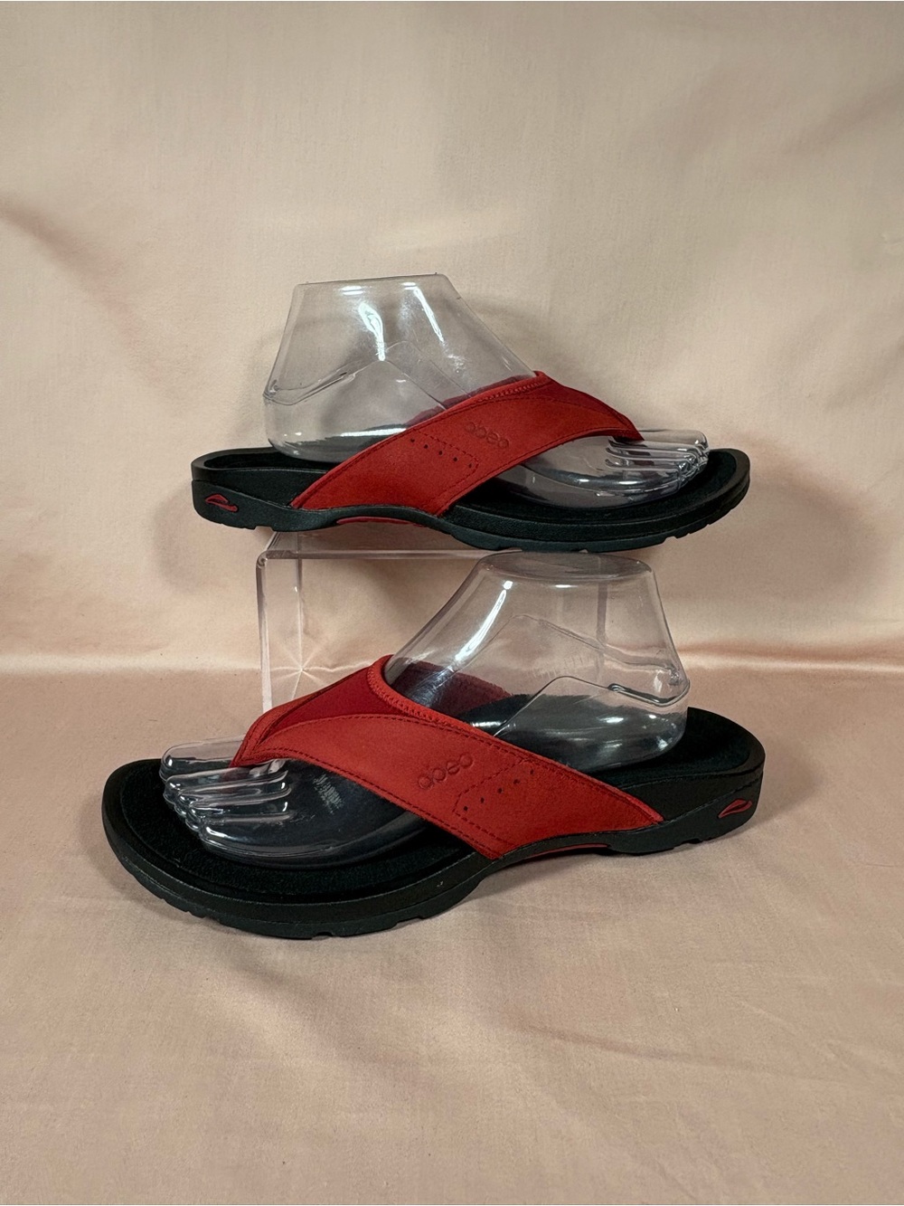 Abeo Balboa Red Wn's Cushioned Arch Support Comfort Thong Sandal SZ 10